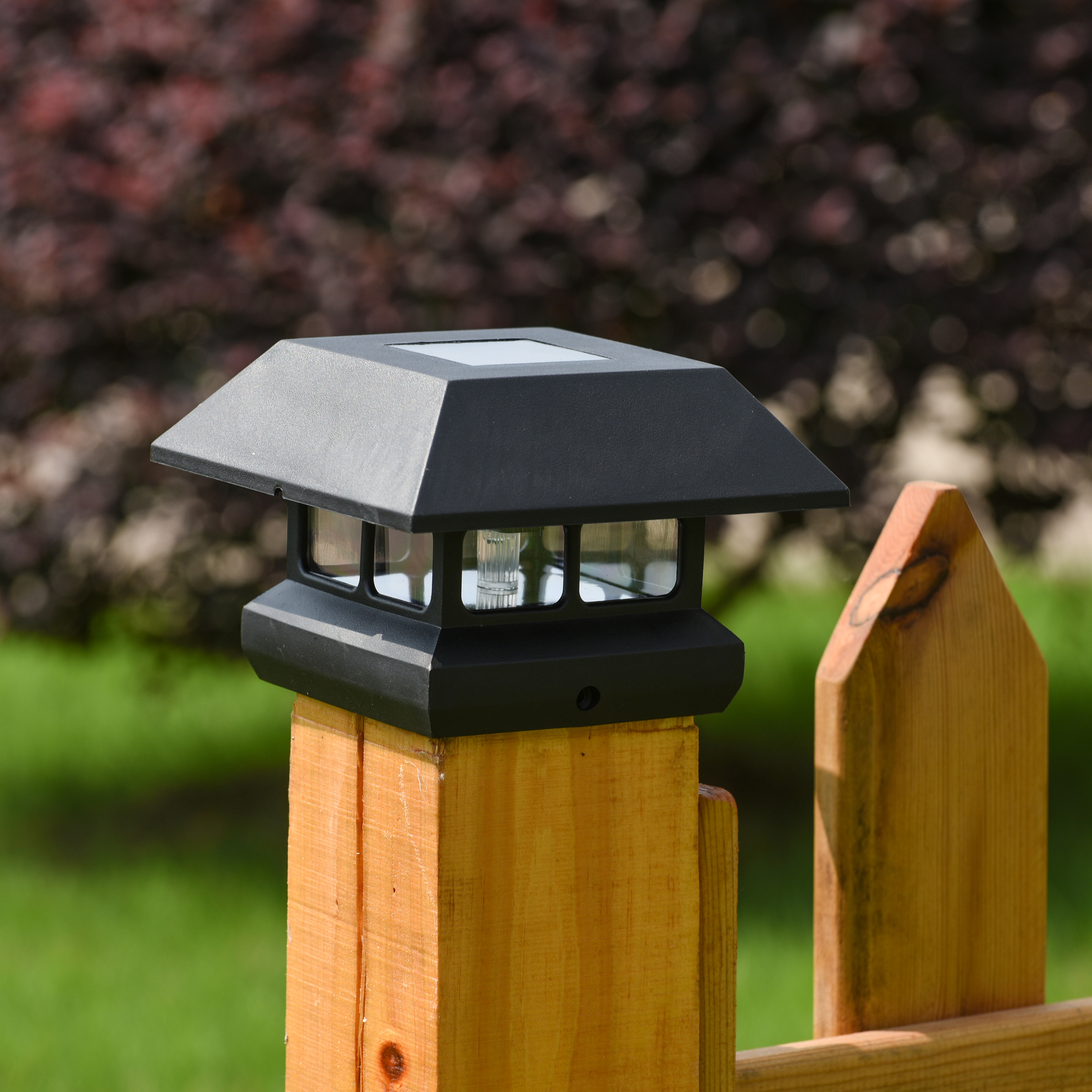 Custom Vierkante Kolom Post Waterdichte Ip44 Outdoor Lamp Tuin Yard Gate Pijler Licht Hout Hek Solar Post Led Hek Licht