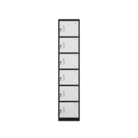 Casier en acier noir et blanc à six compartiments, armoire de rangement métallique pour employés, pour usine, dortoir et centre de remise en forme