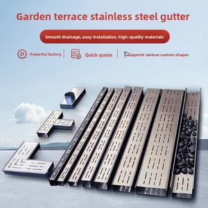 Copertura per Scarico Lineare per Lavello da <span class=keywords><strong>Cucina</strong></span> in Acciaio Inox 304 con Design Inclinato per Flusso Efficiente dell'Acqua verso il Tubo per Vasca da Bagno - Product Image 6