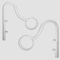 Tuyau de filtration d'eau d'entrée et de sortie pour aquarium en verre, design écologique, capacité 500 ml, pour utilisation avec les plantes aquatiques (Lily)