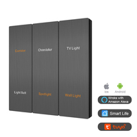 Commande vocale intelligente Alexa Home Hotel Commutateurs 1/2/3 Gang Tuya Téléphone Contrôle sans fil Zigbee Light Wall Smart Switch