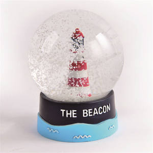 Globe à neige en résine, <span class=keywords><strong>phare</strong></span> en verre, globe à eau pour la décoration de la maison - Product Image 2