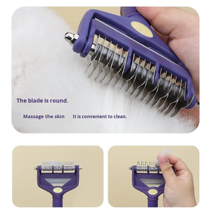 Strumento di toelettatura per animali domestici in plastica di qualità Premium con comoda maniglia per un accurato controllo di spargimento di cani e gatti nei saloni di animali domestici - Product Image 3