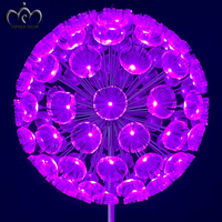 2024 nouveau extérieur 3D géant LED fibre optique pissenlit fleur Motif lumière RGB + blanc + rouge + bleu + jaune + violet paysage noël