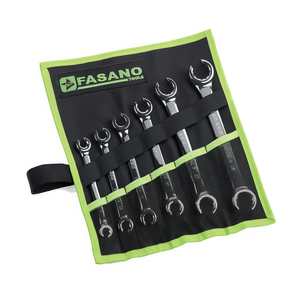 Fasano <b>Tools</b> 6-Piece Combination Wrench Set Metric 8-19mm Rolling <b>Roll</b> Case - Product Image 2