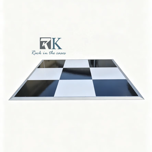 Good Quality Dance Floor Party Wedding Event Flooring with <b>White</b> and Black Panel Aluminum Edging - Product Image 1