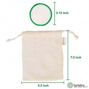 แผ่นเช็ดเครื่องสำอางแบบใช้ซ้ำได้ แผ่นสำลีแบบใช้ซ้ำได้พร้อมถุงซักผ้า แผ่นเช็ดเครื่องสำอางจากไม้ไผ่ เป็นมิตรกับสิ่งแวดล้อม ออร์แกนิค - Product Image 4