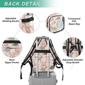 Wholesale Custom Dinosaur Print PVC Transparent Waterproof <b>Backpack</b> Zipper <b>Lightweight</b> Large Capacity Leisure Sport <b>Backpack</b> - Product Image 3