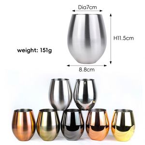Vaso de Cerveza Vintage de 570 ml, Forma de Huevo, Latón Antiguo, Superficie Cepillada, Acero Inoxidable, para Beber Vino, para el Hogar, Bar o Restaurante - Product Image 3