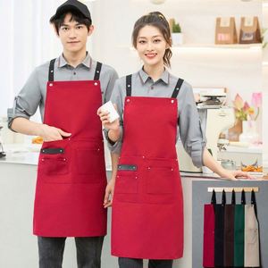 Logo <b>Kitchen</b> Barista Chef Uniform Work <b>Apron</b> for Bar Cafes Shop Grill Restaurant Canvas <b>Aprons</b> - Product Image 5