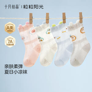 Calcetines de Bebé de Algodón Transpirable con Diseño de Dibujos Animados, Finos, para Verano, Paquete de 3, October Crystalline Sunshine - Product Image 3