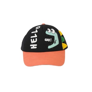 Adorable Gorra con Temática de Monstruos, Bordado Personalizado con Logotipo de Letras, Diseño de Personajes de Dibujos Animados, Forro de Satén, Gorra de Béisbol para Niños - Product Image 1