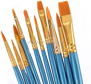 低价塑料画笔套件木制手柄细节画家画笔