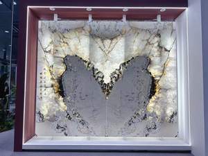 Dalle de quartzite brésilienne Patagonia, à l'aspect livre et rétroéclairée, pour mur de villa, pierre de marbre - Product Image 2