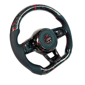 Volante de coche de fibra de carbono forjado rojo para Volkswagen <span class=keywords><strong>Golf</strong></span> Mk7 7,5 volante GTI GTS GTD <span class=keywords><strong>GTE</strong></span> R Line Polo GTI MK7 - Product Image 4