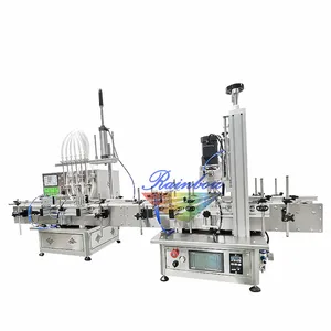 Small scale automatic desktop liquid bottle filling capping and labeling machine