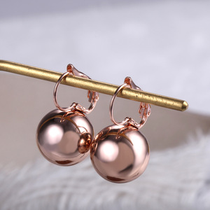 Orecchini a polsino con sfera per donna, minimalisti, con perline rotonde, accessori moda per uso quotidiano - Product Image 3