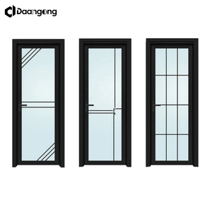 Porte battante en verre dépoli 8 mm trempé, gravé à l'acide, avec serrure de confidentialité pour salle de bain, toilettes, studio, appartement - Product Image 2