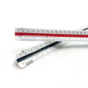 Student plastic triangular scale ruler school triangle scale ruler with imperial inch grade