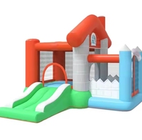 Château gonflable personnalisé avec toboggan pour enfants, idéal pour les fêtes d'anniversaire en extérieur et la location d'événements