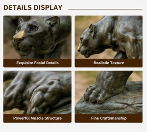 Scultura in Bronzo a Grandezza Naturale di <span class=keywords><strong>Pantera</strong></span> su Albero, Statua Realistica di Puma in Metallo Fusa a Mano per Decorazione di Ville, Giardini e Parchi - Product Image 3