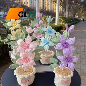 Flor <span class=keywords><strong>de</strong></span> Clematis en Maceta Hecha a Mano <span class=keywords><strong>con</strong></span> Ganchillo, Flor <span class=keywords><strong>de</strong></span> Tung Oil, Planta en Maceta <span class=keywords><strong>de</strong></span> Ganchillo, Decoración para el Hogar, Regalo para el Día <span class=keywords><strong>de</strong></span> la Madre - Product Image 1