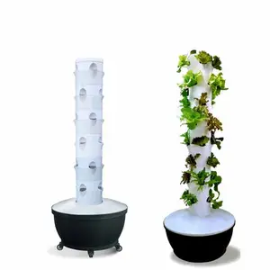 Hydroponics vertical farming motorized rotating aeroponic tower systems growing equipment china