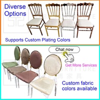 Chaise de banquet de luxe en métal doré, interchangeable, haut de gamme, pour événements hôteliers et repas