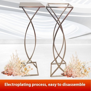 <span class=keywords><strong>Colonne</strong></span> de cadre de fleur en fer forgé moderne décoration géométrique ornements arrangement de scène de mariage accessoires d'introduction de route - Product Image 4
