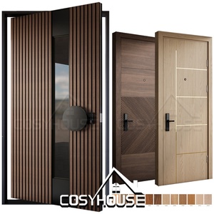 Puerta de <span class=keywords><strong>Entrada</strong></span> Principal Moderna Cosyhouse, Puerta Exterior de Seguridad Inteligente, <span class=keywords><strong>Puertas</strong></span> Pivotantes Blindadas, <span class=keywords><strong>Puertas</strong></span> de Aluminio Fundido y Acero Inoxidable para el Hogar - Product Image 2