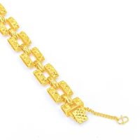 Bracelet tendance Zhenheng de luxe unisexe plaqué or 24 carats avec zircon creux de 15 mm et micro-incrustations, idéal comme cadeau