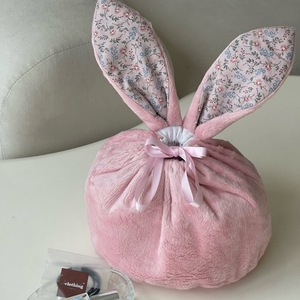 Adorables Bolsas de Regalo con Orejas de Conejo y Diseño Floral, Decoración Festiva, Bolsa de Peluche Dulce, Bolsa de Almacenamiento con Cordón - Product Image 2
