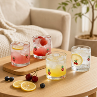 Verre à eau et jus SUNYO personnalisé avec logo, en cristal sans plomb, transparent, imprimé fruits, fraises, pour la maison et les fêtes