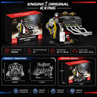Juego de Bloques de Construcción de Plástico de Coche Deportivo Dodge con Motor V8 de Manivela, Transmisión Mecánica para Niños de 5 a 7 Años, Ensamblaje DIY
