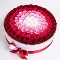 Kotak Bunga Mawar Awet Alami - Hadiah Hari Valentine Ukuran Dapat Disesuaikan Tahan Lama 3-5 Tahun Buatan Tangan Bentuk Bulat