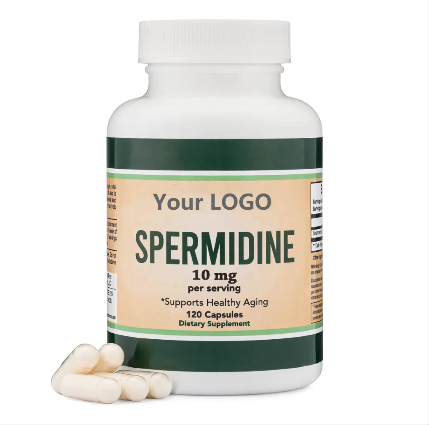Хорошая цена, спермидиновая добавка для клеточной мембраны, для здоровья и здорового старения, 10 мг, фирменная капсула спермидина