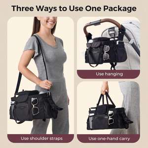 Organizador <span class=keywords><strong>Doble</strong></span> Extra Grande para Cochecito Max |   Resistente al Agua |   Bolsa para Chupetes y Mordedores de Grado Alimenticio |   Portavasos Aislado para 2 Bebidas | - Product Image 6