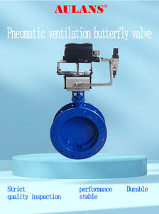 Doppel flansch Typ DN600 Abgas behandlung Luft klappe Manuelle Turbine Belüftete Absperr klappe mit SS304 - Product Image 5