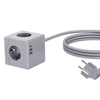 Multiprise intelligente moderne 3 voies pour maison connectée, 3 ports USB-A, 1 port USB-C, 3 prises UE, 16A