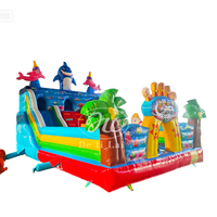 Château sautant gonflable de Noël personnalisé, toboggan gonflable et château sautant pour les enfants commerciaux