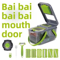 Groothandel 22-in-1 multifunctionele plastic groentehakker handmatige mandoline snijder/dicer uien snijder keuken gadget gereedschapset