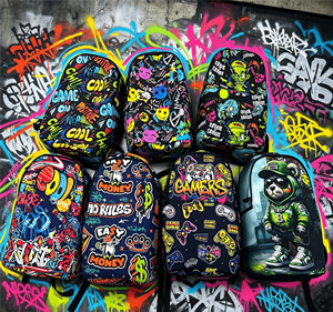 Mochilas Escolares Urbanas con Estampado <span class=keywords><strong>de</strong></span> Grafiti, <span class=keywords><strong>Mochila</strong></span> para Chicas y Chicos, Estilo Urbano, <span class=keywords><strong>Mochila</strong></span> Personalizada, Venta al por Mayor <span class=keywords><strong>de</strong></span> Fábrica - Product Image 6