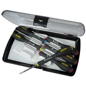 Juego de destornilladores de precisión Stanley de 6 piezas Ph00 a Ph2 y Sl3x100 con estuche negro - Product Image 1