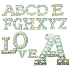 Parches de Letras del Alfabeto con Perlas y Diamantes de Imitación de 4.5cm, A-Z, 26 Letras Inglesas, Tamaño Personalizado, Apliques Termoadhesivos para Zapatos, Bolsos y Ropa - Product Image 6