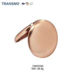 บรรจุภัณฑ์บลัชออนสุดหรู สีโรสโกลด์ โฮโลแกรม ตลับแป้งอัดแข็งทรงกลม พร้อมกระจก - Product Image 4