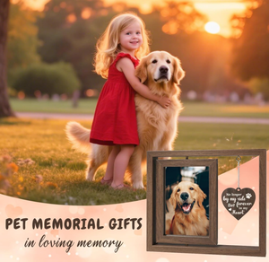 Cadre photo pour animaux de compagnie <span class=keywords><strong>en</strong></span> <span class=keywords><strong>bois</strong></span> moderne double face avec inscription DIY <span class=keywords><strong>en</strong></span> forme de cœur pour chien et chat - Product Image 5