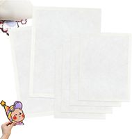 Lot de 6 feuilles de papier de repassage blanc de 0,25 mm d'épaisseur avec bordure renforcée, tissu de cuisson en PTFE résistant à la chaleur pour perles thermocollantes et loisirs créatifs