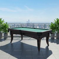 Table de billard américaine en bois massif à prix d'usine, style campagnard, personnalisable, avec tiroir et sculptures rustiques classiques