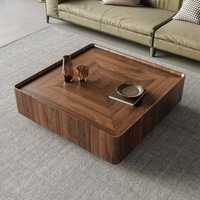Ensemble de table basse carrée en bois de luxe moderne minimaliste pour salon conception de meubles rétro multifonctions extensibles pour la maison