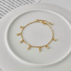 Dylam Trendy Design 925 Sterling <b>Silver</b> Link Chain Multiple Waterdrop Shape Pendant <b>Bracelets</b> <b>Adjustable</b> Length <b>Bracelet</b> Jewelry - Product Image 5